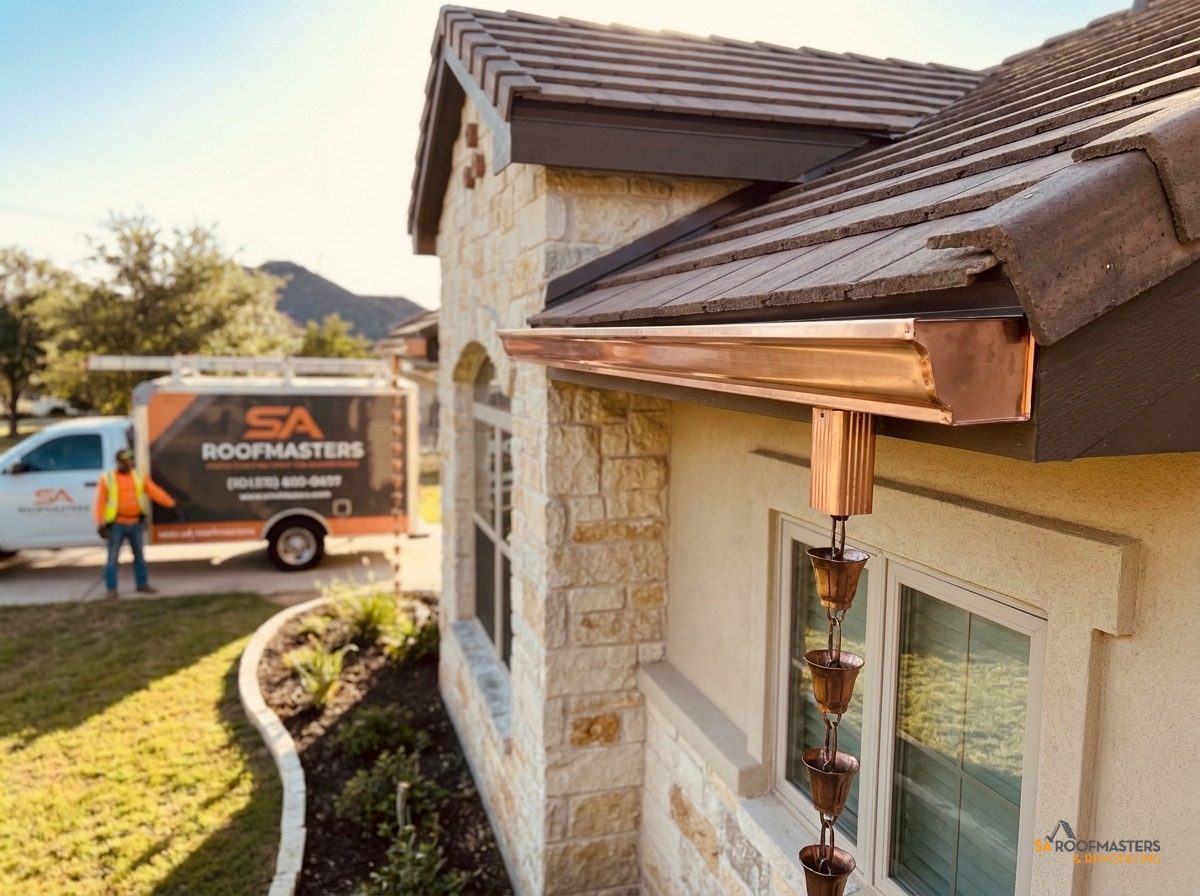 Completed roofing and construction project in Boerne, TX