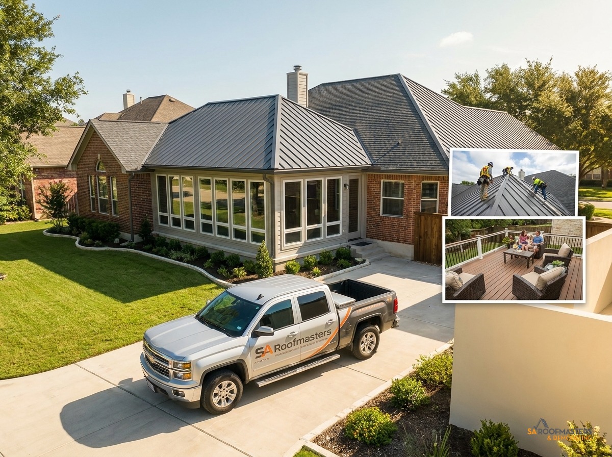 Custom home addition under construction in San Antonio