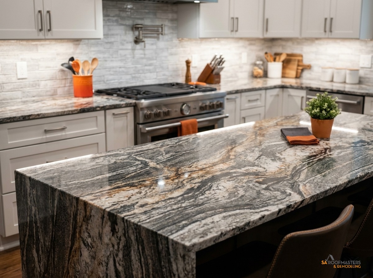 Interior kitchen remodel with new countertops in San Antonio