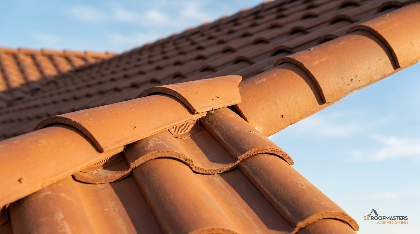 Tile roof repair completed by SA Roofmasters in Fair Oaks Ranch, TX