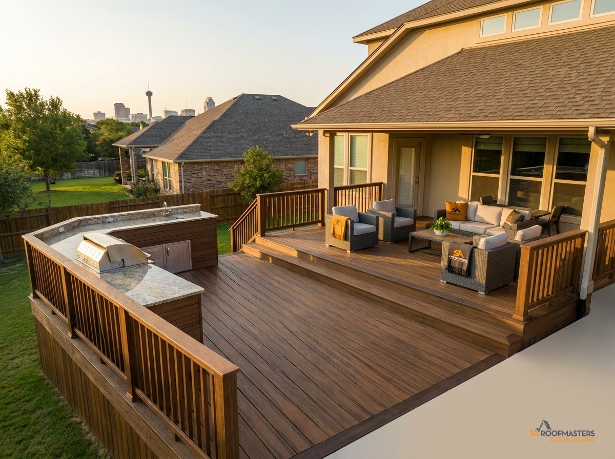 Custom Trex composite deck in San Antonio