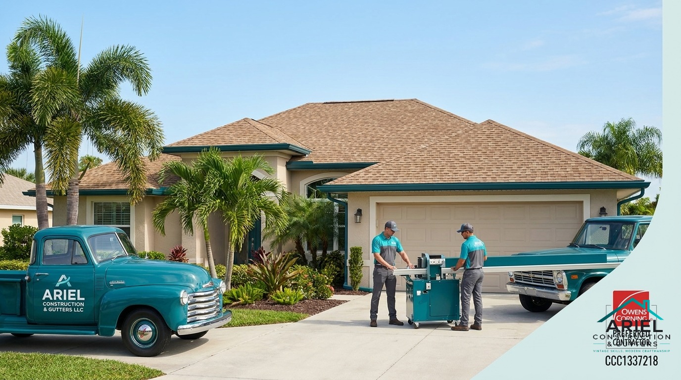 The same Florida home roof beautifully restored with Owens Corning architectural shingles