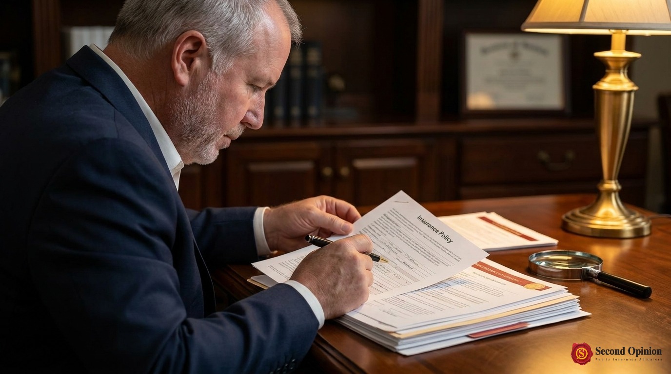 Licensed expert conducting a comprehensive policy review and claim data assembly