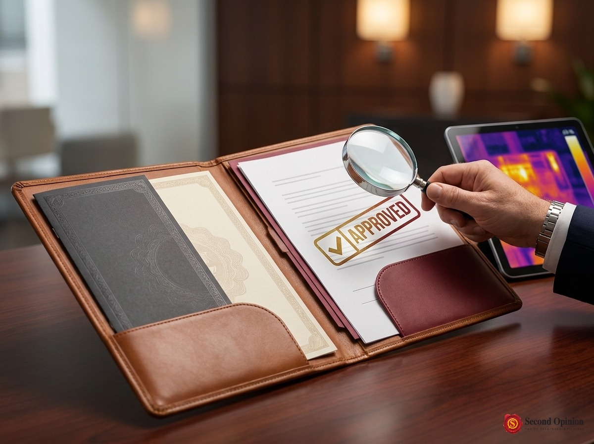 Insurance claim folder with an approved stamp representing a successful settlement outcome