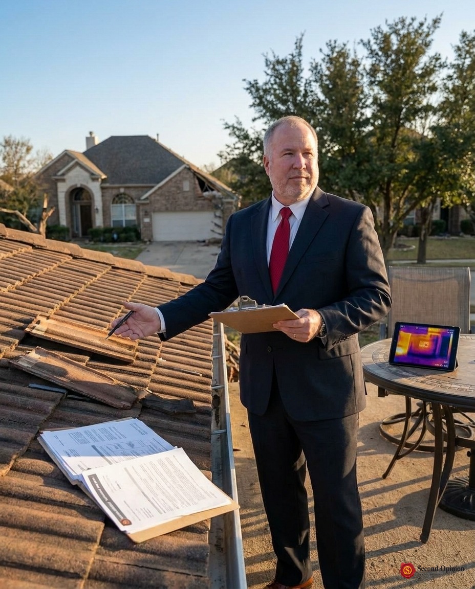 Professional public adjuster reviewing property claim documents in Fort Worth, TX