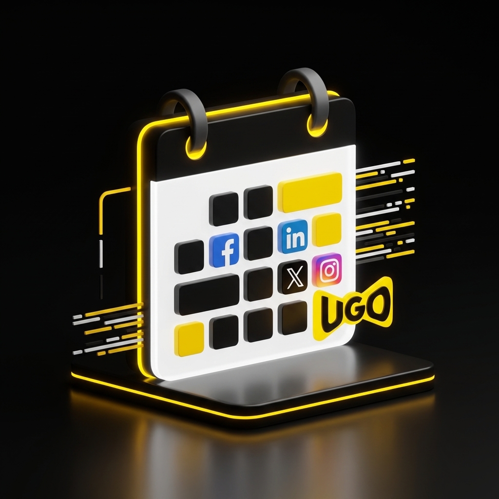 UGO content calendar — a full month of marketing built automatically in one click