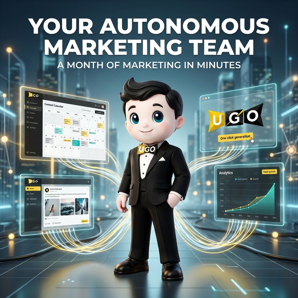 UGO multi-channel scheduling — automated publishing across all 9 social platforms