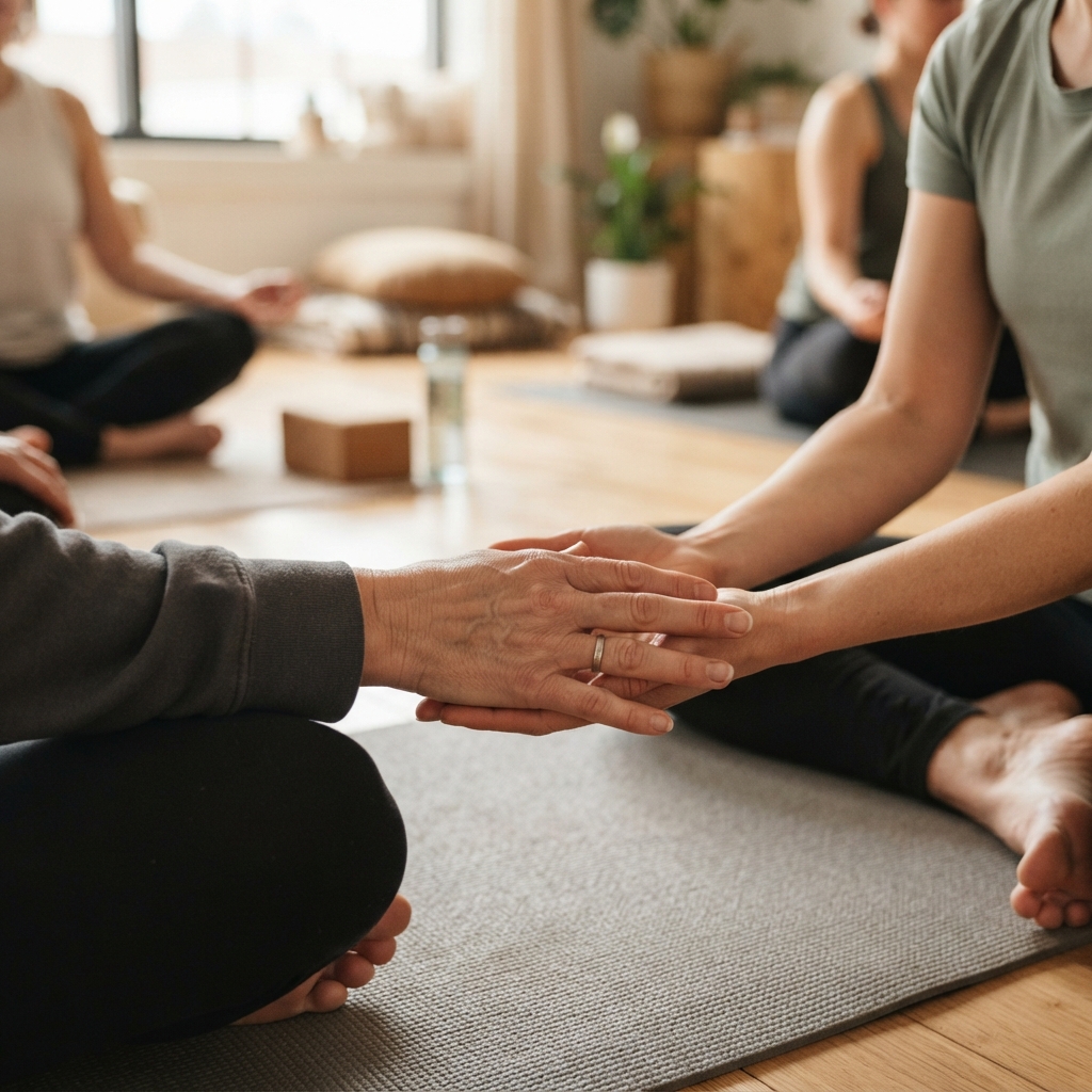 Yoga practice atmosphere