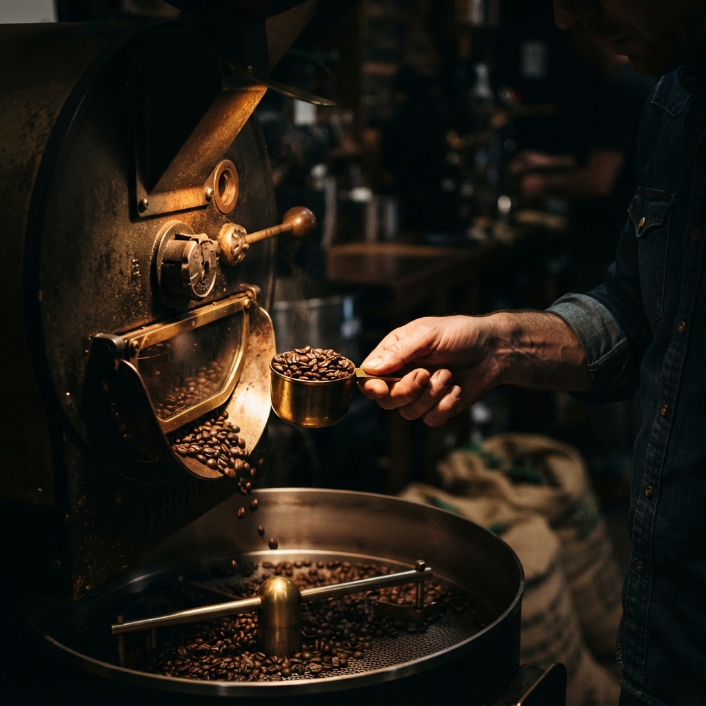 Harbor Coffee roasting and brewing setup