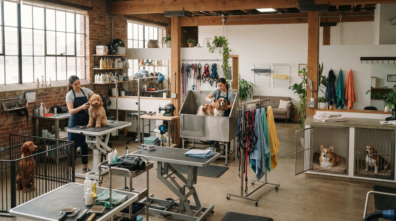 Quiet atmosphere dog grooming