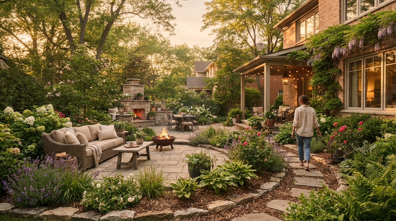 Maple & Stone Landscaping patio and garden design project