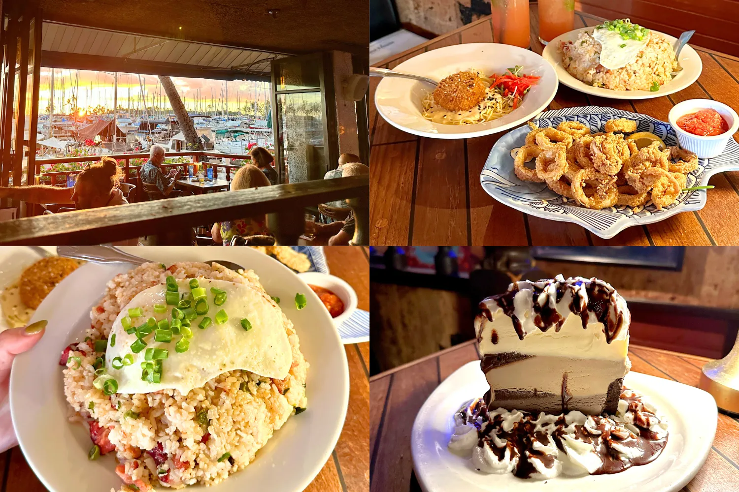 Fried Rice $7 (左下),Chart House Waikiki Mud Pie $16