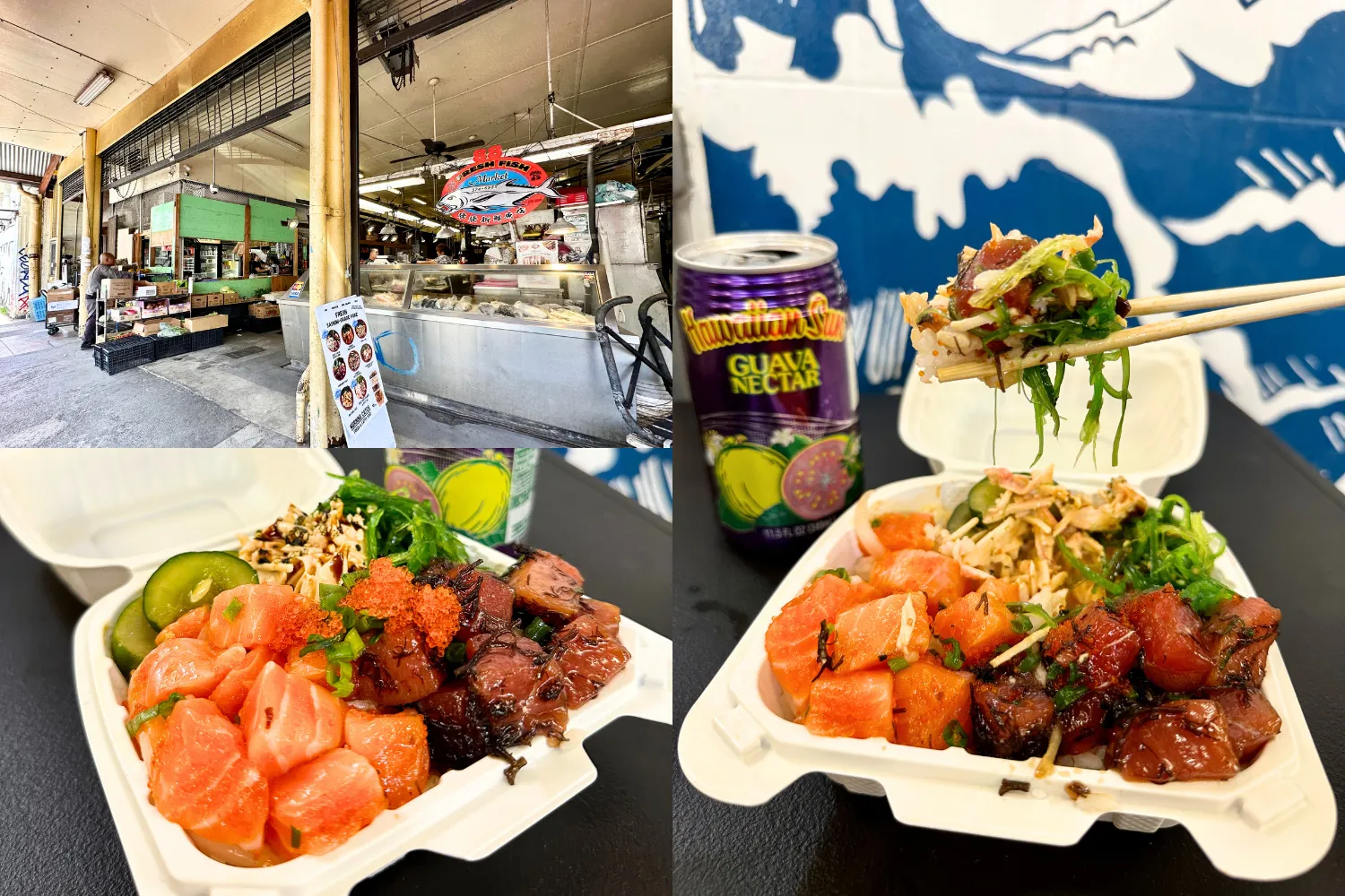 2 Choice Poke $18 (Sushi Rice $1.5,Club Salad $1.5, Ocean Salad $1.5) ※Market Priceあり