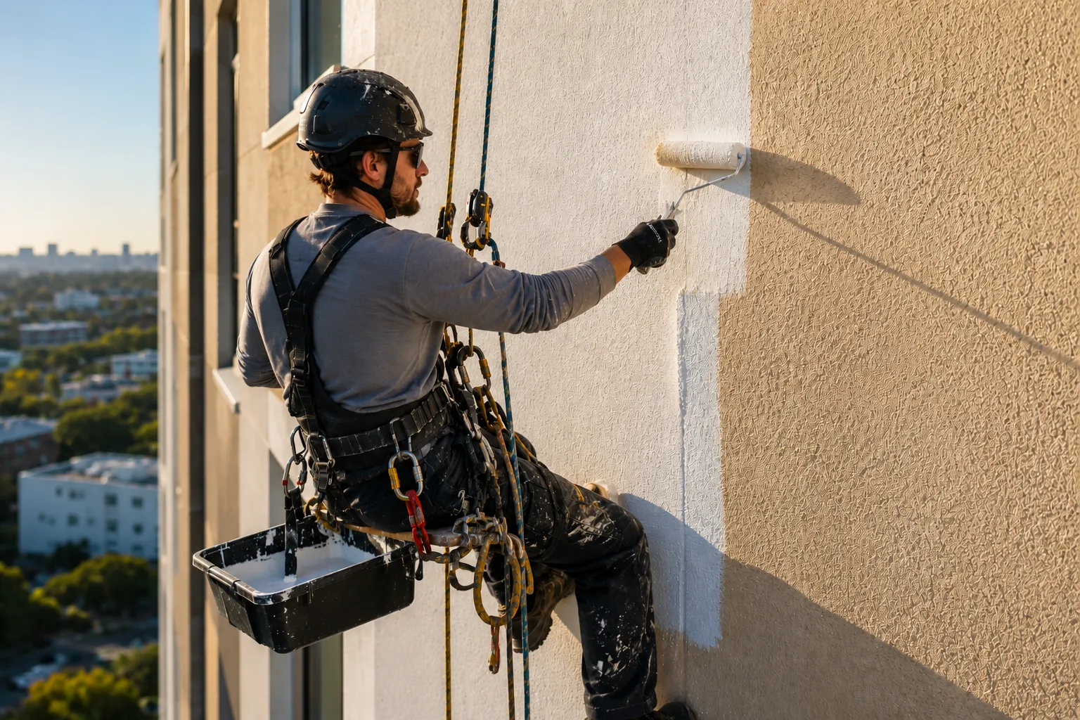 External painting at height