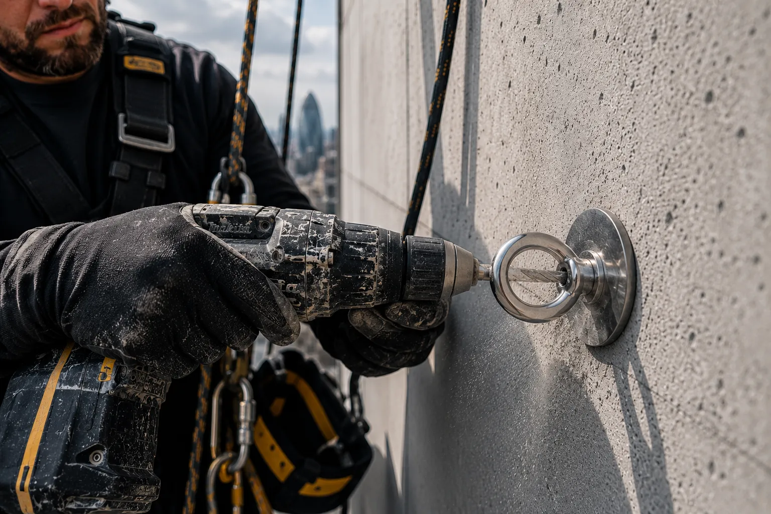 Installation of anchoring bolts