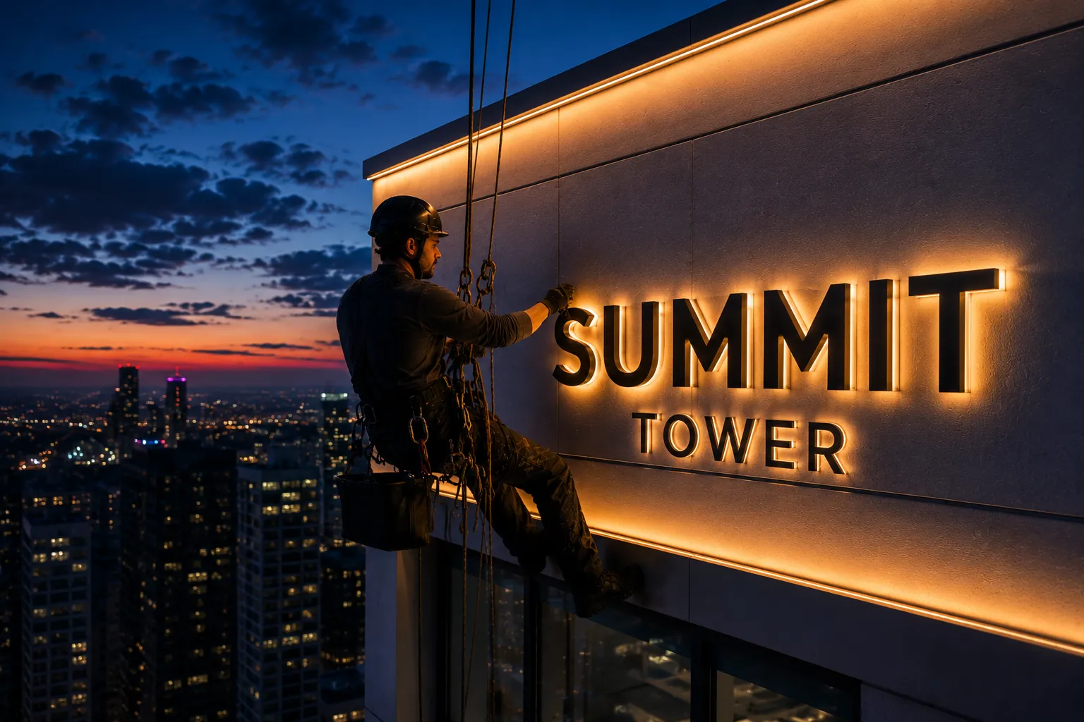 Signage and LED lighting installation
