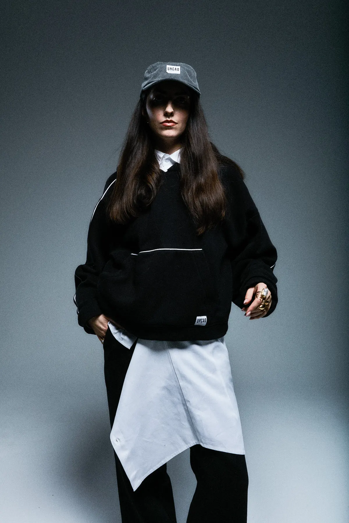 Hoodie Passepoil — Noir