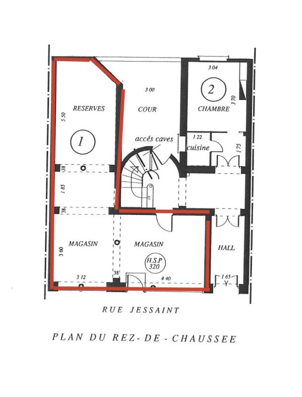 Location pure Local commercial 55 m² Paris - 7