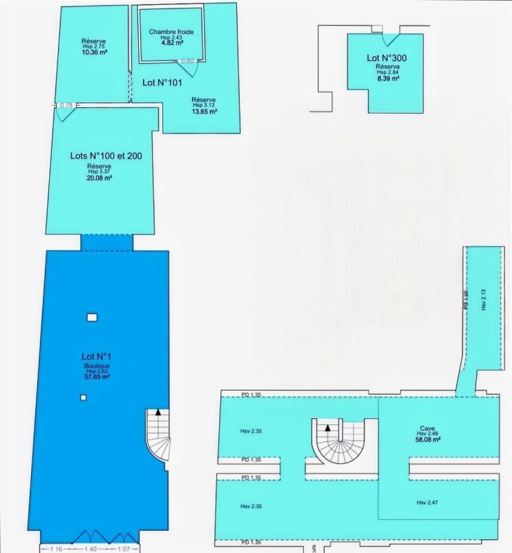 Location pure Local commercial 105 m² Paris - 7