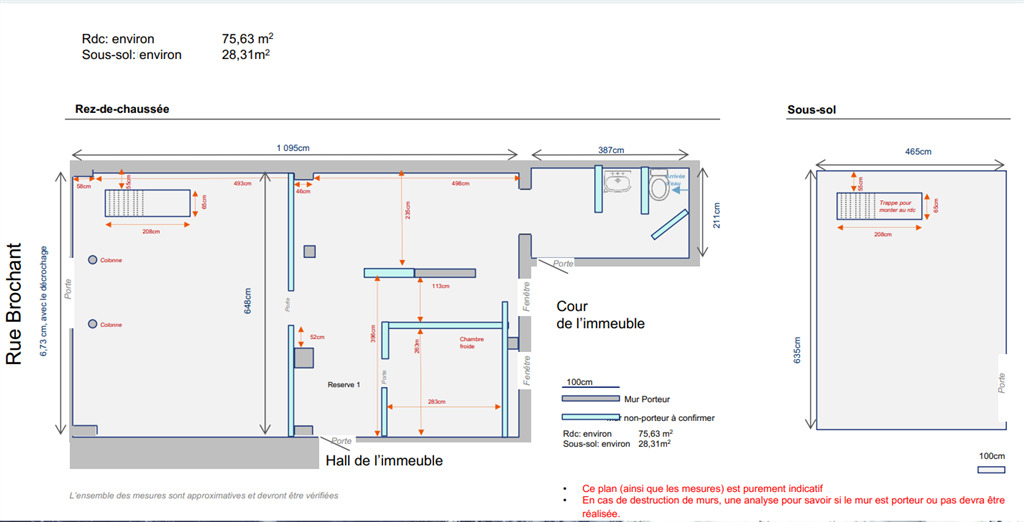 Location pure Local commercial 104 m² Paris - 5