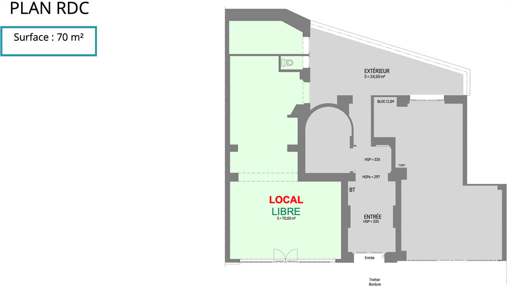 Location pure Local commercial 100 m² Paris - 2