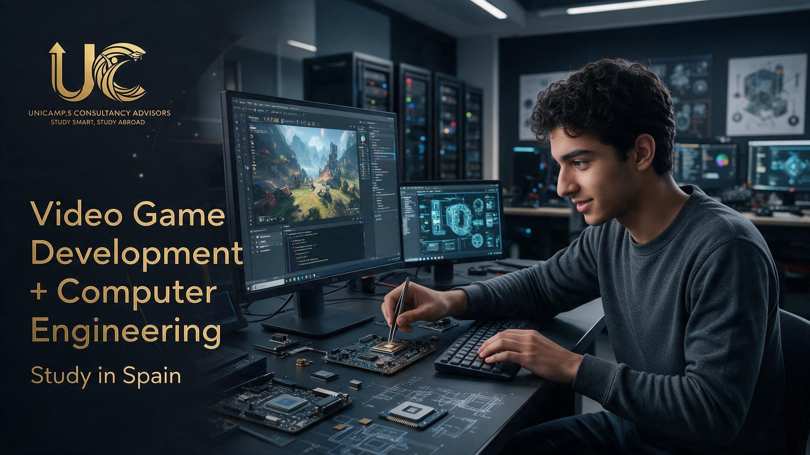 دراسة Video Game Development + Computer Engineering في إسبانيا: التخصص، الرسوم والقبول