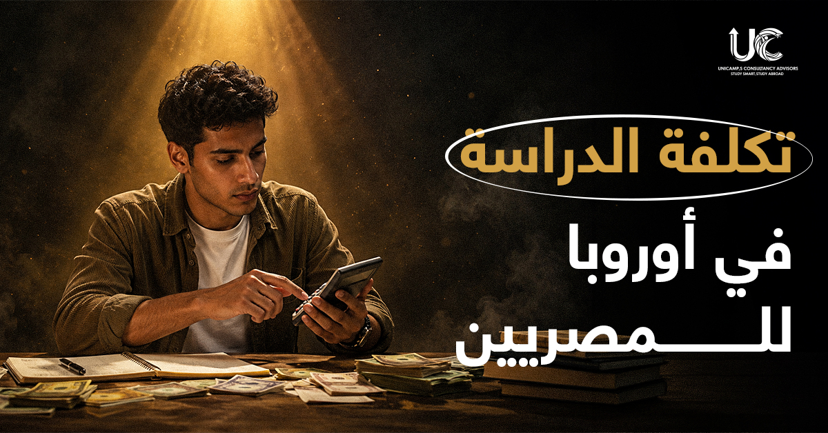 تكلفة الدراسة في أوروبا للمصريين | دليل شامل مع يوني كامب إس
