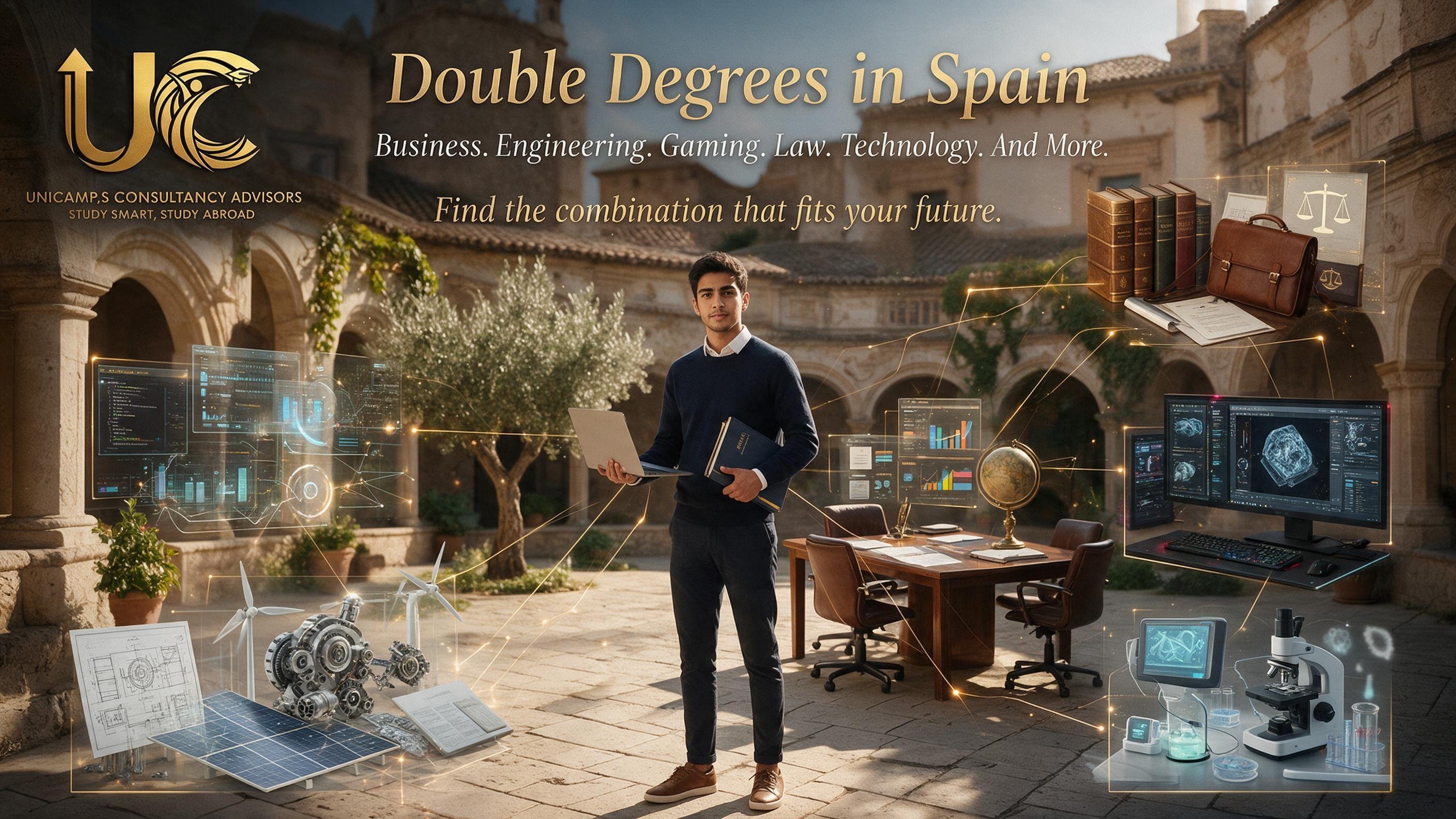 أهم أنواع الـDouble Degree في إسبانيا: Business، Engineering، Gaming، Law وأكثر
