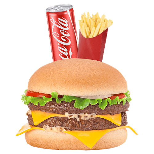 Photo du produit Menu double cheeseburger, non contractuelle