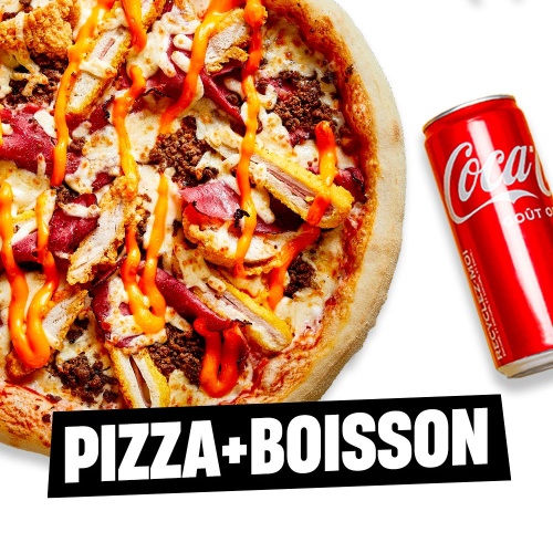 Photo du produit Menu Pizza + Boisson, non contractuelle