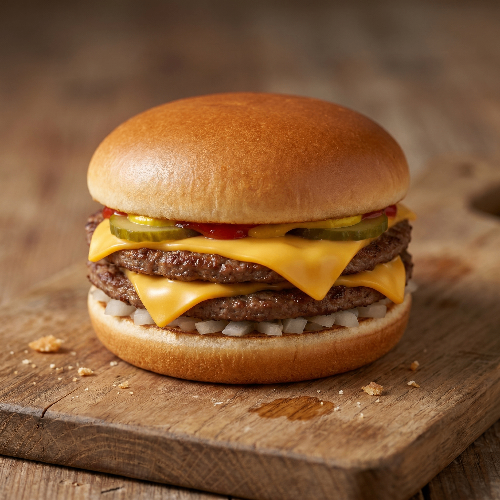 Photo du produit Burger Double Cheese, non contractuelle