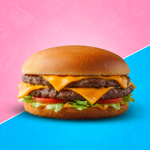 Photo du produit Menu Double Cheese Burger, non contractuelle