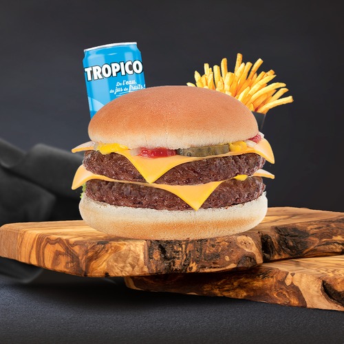 Photo du produit Menu Double Cheese burger, non contractuelle