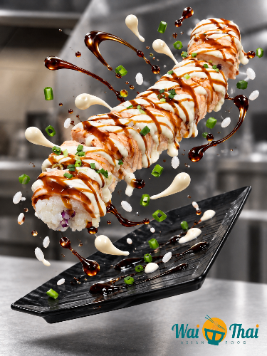 Photo du produit   🆕✨ SALMON  ROLL BRAISÉ✨ (x10 pieces), non contractuelle
