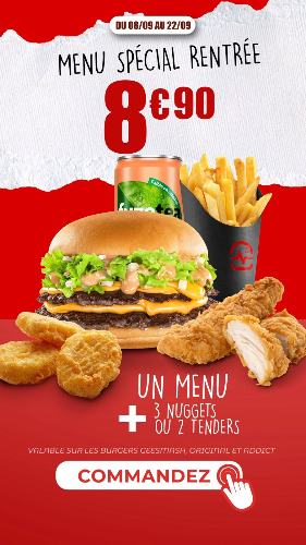 Photo du produit Menu Special Rentrée, non contractuelle