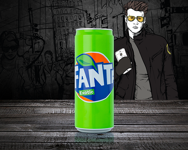 Photo du produit Fanta Exotique 33cl, non contractuelle