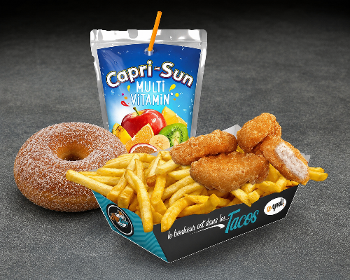 Photo du produit Crunchs Kid + Donut au sucre + Caprisun + Frites, non contractuelle