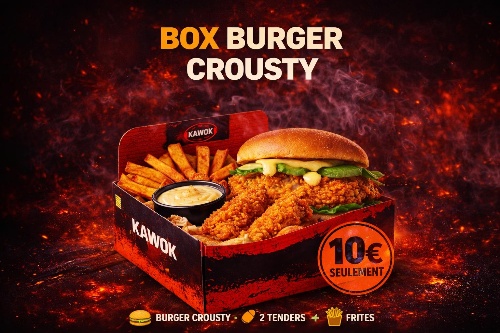 Photo du produit Box Burger Crousty, non contractuelle