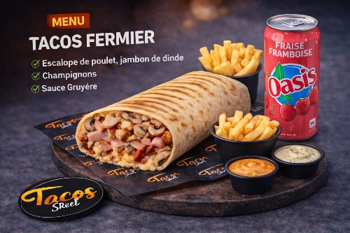 Photo du produit Menu Tacos Le Fermier, non contractuelle