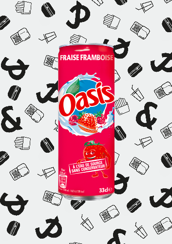 Photo du produit Oasis Fraise Framboise 33cl, non contractuelle