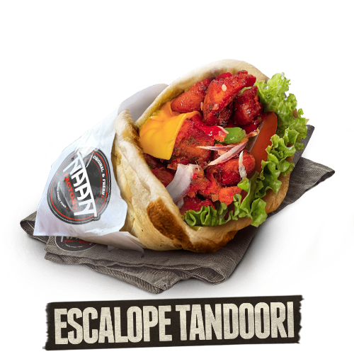 Photo du produit SANDWICH CHEESE NAAN ESCALOPE TANDOORI 🐔🔴, non contractuelle