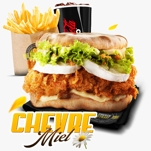 Photo du produit Menu Burger Naan Chèvre Miel 🍯, non contractuelle