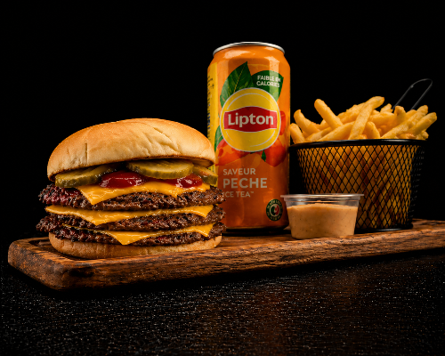 Photo du produit Menu Smash Triple Cheese, non contractuelle