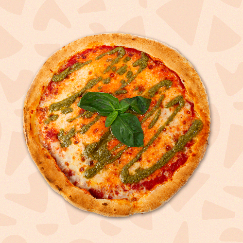 Photo du produit Pizza Margherita e pesto verde 🟢, non contractuelle
