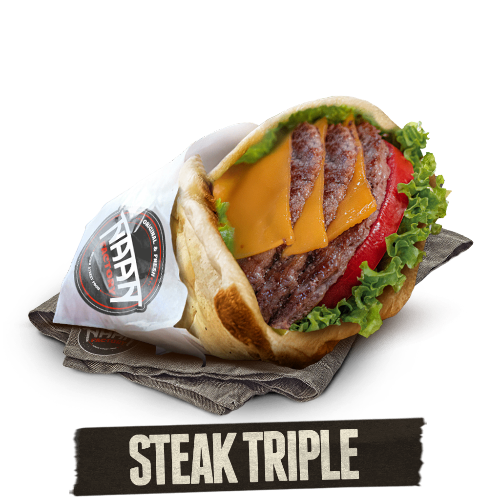 Photo du produit SANDWICH CHEESE NAAN TRIPLE STEAK 🥩🥩, non contractuelle
