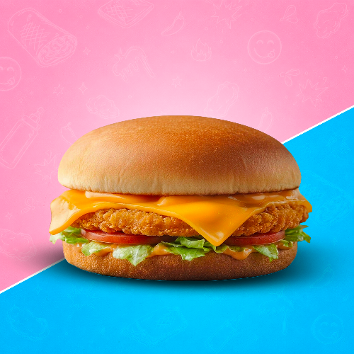 Photo du produit Menu Chicken Cheese Burger, non contractuelle