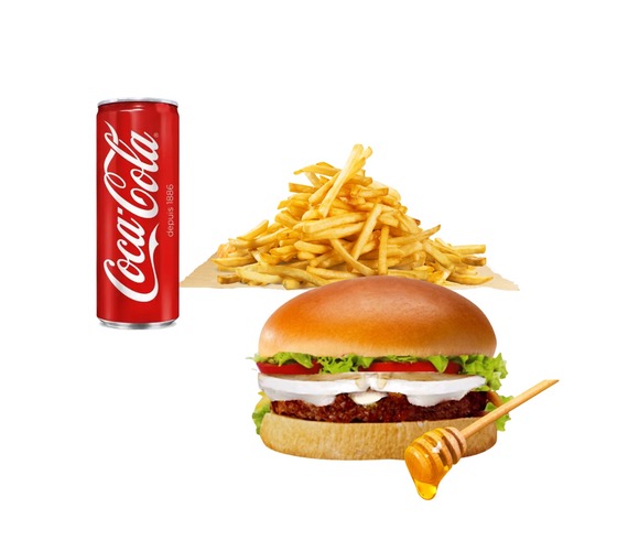 Photo du produit Menu Burger Chèvre Miel , non contractuelle