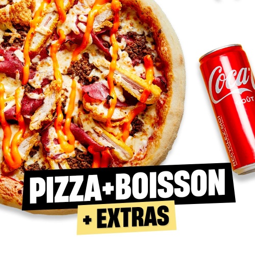 Photo du produit Menu Pizza + Boisson + Extra, non contractuelle