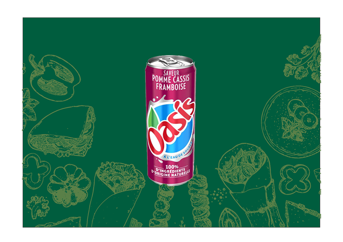 Photo du produit Oasis Pomme Cassis Framboise 33cl, non contractuelle