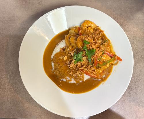 Photo du produit Wok Crevettes au curry, non contractuelle